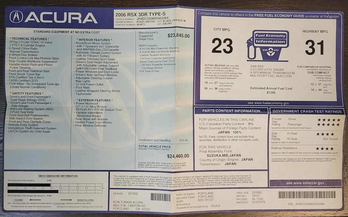 2006 Acura RSX Type-S - Image 118